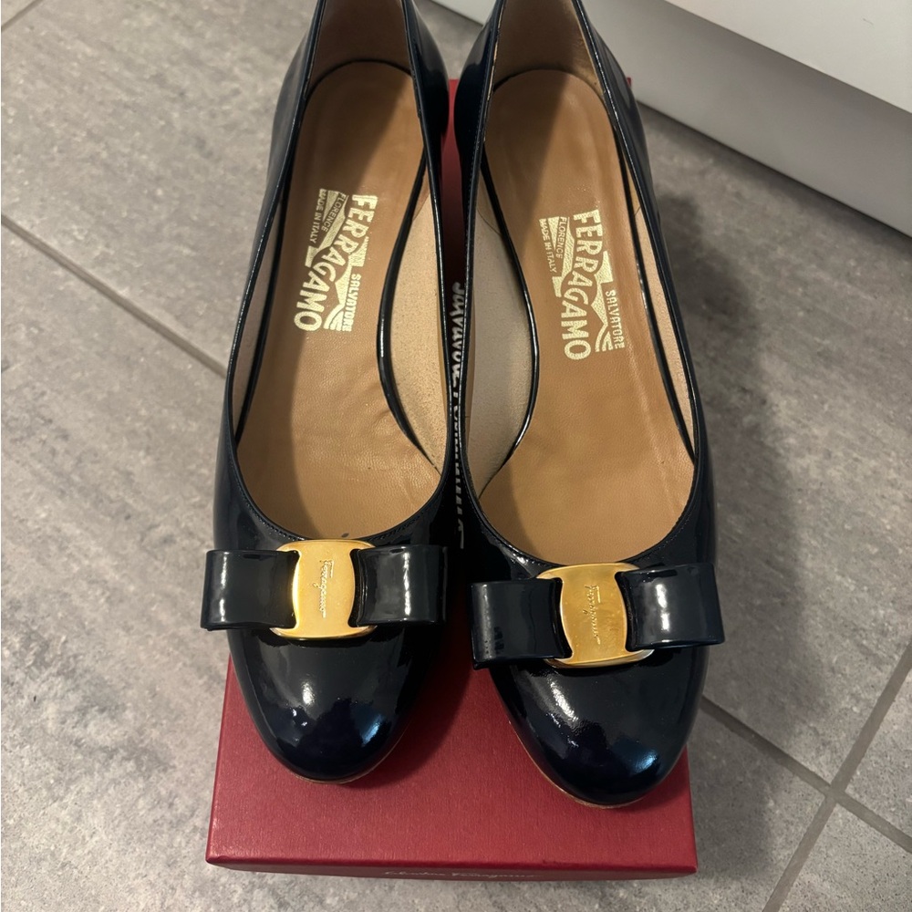 Salvatore Ferragamo Women's Black Patent Leather Shoes